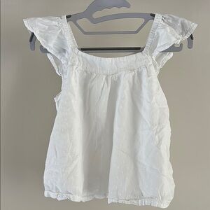 Gap Kids L/10 White Ruffled Sleeve Top